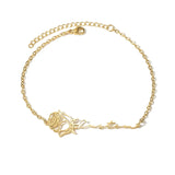 Goxijite Rose Nameplate Bracelet Stainless Steel Personalized Hand Wearing