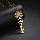 Goxijite Women Necklace Stainless Steel Rose Sunflower Choker