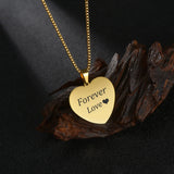 Personalized Stainless Steel Heart Necklace with Laser Engraved Name & Date