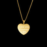 Personalized Stainless Steel Heart Necklace with Laser Engraved Name & Date