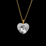 Personalized Stainless Steel Heart Necklace with Laser Engraved Name & Date