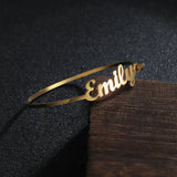 Goxijite Letter Bracelet Personalized Women Name Bangles Gift