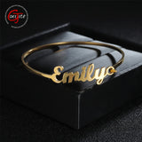Goxijite Letter Bracelet Personalized Women Name Bangles Gift