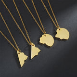 Broken Heart Necklace Engraved Name Stainless Steel Family Jewelry