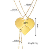 Broken Heart Necklace Engraved Name Stainless Steel Family Jewelry