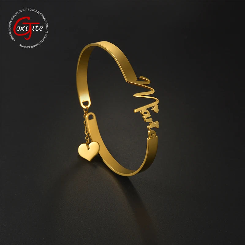 Personalized Stainless Steel Name Bangle Bracelet Gift