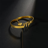 Personalized Stainless Steel Name Bangle Bracelet Gift
