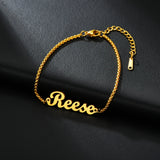 Goxijite Name Bracelet Stainless Steel Initial Letter Bangle