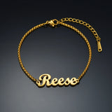 Goxijite Name Bracelet Stainless Steel Initial Letter Bangle