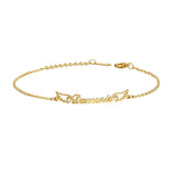 Personalized Name Bracelet with Zircon Wings - Stainless Steel