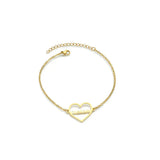 Goxijite Name Bracelet Stainless Steel Heart Initial Bangle Bracelets Gift