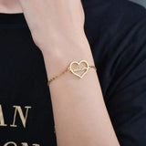 Goxijite Name Bracelet Stainless Steel Heart Initial Bangle Bracelets Gift
