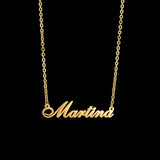 Goxijite Name Necklace Women Stainless Steel Cursive Letter Personalized