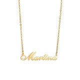 Goxijite Name Necklace Women Stainless Steel Cursive Letter Personalized
