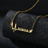 Goxijite Heart Name Necklace Stainless Steel Personalized Pendant Necklaces