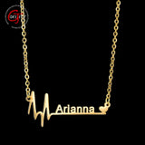 Goxijite Heart Name Necklace Stainless Steel Personalized Pendant Necklaces