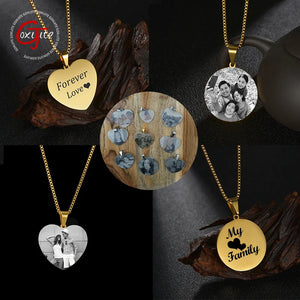 Goxijite Custom Name Necklace Stainless Steel Heart Pendant