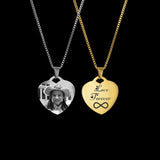 Goxijite Custom Name Necklace Stainless Steel Heart Pendant