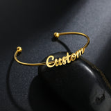 Goxijite Name Bangle Bracelet Stainless Steel Initial Cuff Bangles