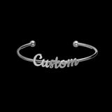 Goxijite Name Bangle Bracelet Stainless Steel Initial Cuff Bangles