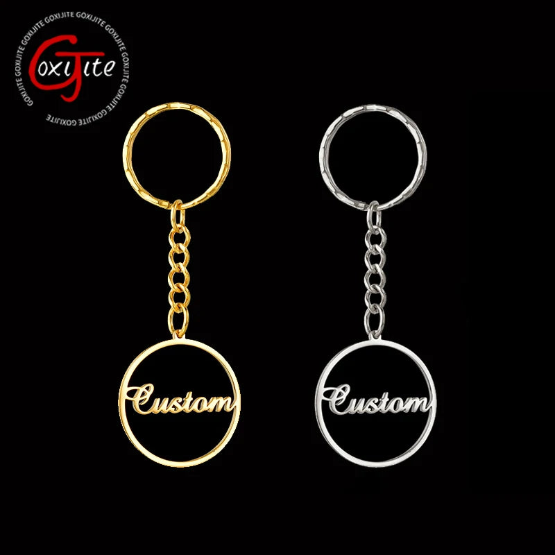 Custom Round Pendant Keychain - Personalized Key Chain Gift