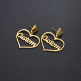 Personalized Butterfly Heart Name Stud Earring