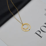 Personalized Double Name Birth Stone Necklace - Lover Gift