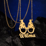 Custom Stainless Steel Kids Name Necklace, Christmas Series