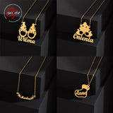 Custom Stainless Steel Kids Name Necklace, Christmas Series