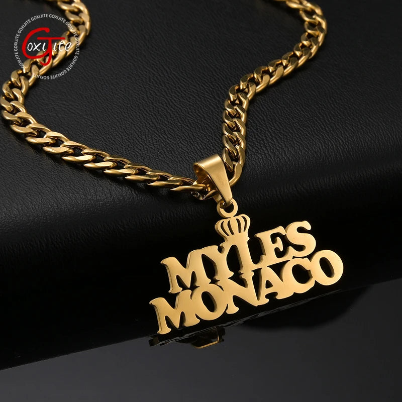 Goxijite Customized Name Necklace Cuban Chain
