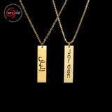 Goxijite Arabic Letter Name Necklace Box Chain Jewelry Gift