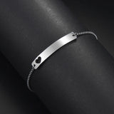 Adjustable Heart Bracelet Engraved Letters Stainless Steel Jewelry Gift
