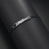 Adjustable Heart Bracelet Engraved Letters Stainless Steel Jewelry Gift