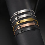 Adjustable Heart Bracelet Engraved Letters Stainless Steel Jewelry Gift
