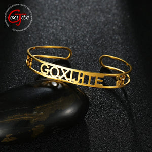 Goxijite Butterfly Nameplate Cuff Bangle