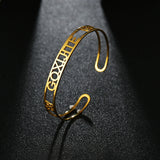 Goxijite Butterfly Nameplate Cuff Bangle