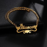 Personalized Heart Bracelet Stainless Steel Initial Name Cuban Chain Gift