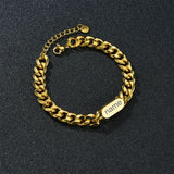 Personalized Stainless Steel Name Bracelet Adjustable Engraved Nameplate
