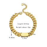 Personalized Stainless Steel Name Bracelet Adjustable Engraved Nameplate