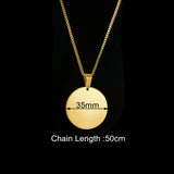 Engraved Photo Name Necklace Round Keepsake For Women Men