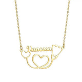 Personalized Hollow Heart Name Necklace Stethoscope Nameplate Necklaces