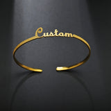 Personalized Frosted Name Bangle Bracelet for Women