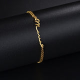 Goxijite Name Bracelets For Women Letter Nameplate Finger Bracelet