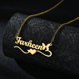 Goxijite Name Necklace With Butterfly Stainless Steel Initial Nameplate