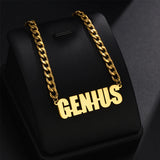Goxijite Custom Name Necklace For Women Men Big Nameplate Necklaces