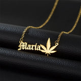 Goxijite Name Necklace With Leaves Letter Choker