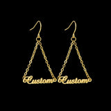 Goxijite Name Earring Stainless Steel Personalized Dangle Jewelry