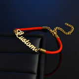 Goxijite Name Bracelet Stainless Steel Letter Charm Jewelry Gift