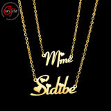 Goxijite 2 Layer Name Necklace Stainless Steel Pendant Gift Jewelry