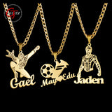 Goxijite Children's Name Necklace Stainless Steel Custom Cartoon Nameplate Gift